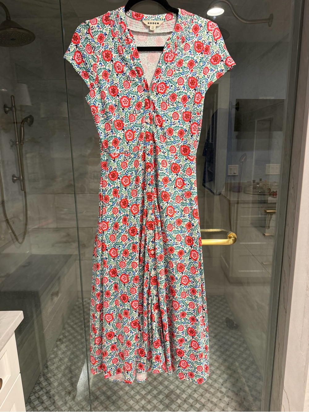 Boden | Dresses | Womens Boden Floral Sara Jersey Shirt Dress Summer Size 2
